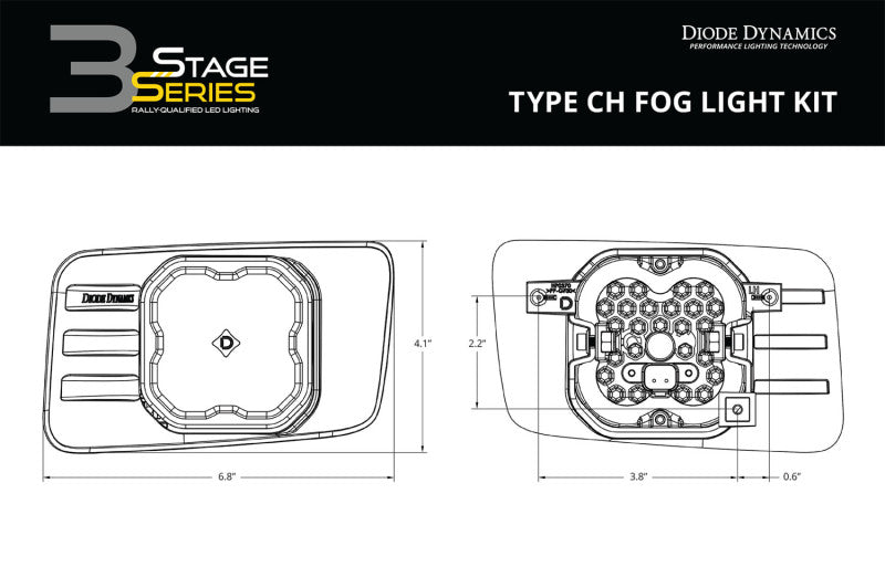 Diode Dynamics SS3 Type CH LED Fog Light Kit Pro - White SAE Fog DD7297