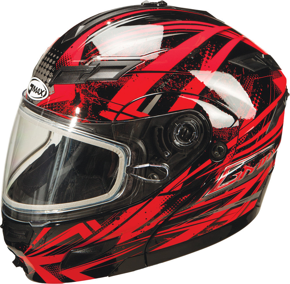 GMAX Gm-54s Modular Helmet Black/Red/Silver 2x G2544208 TC-1