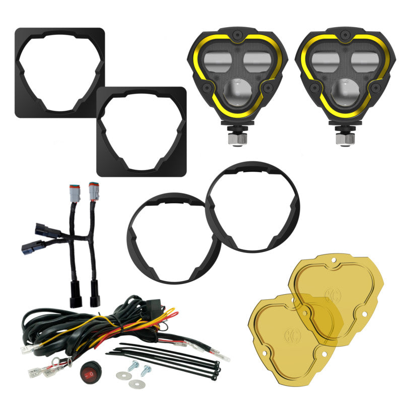 KC HiLiTES FLEX ERA 3 Dual Mode SAE Fog Lights - 2-Light Master Kit for Toyota Aftermarket Bumper 97155