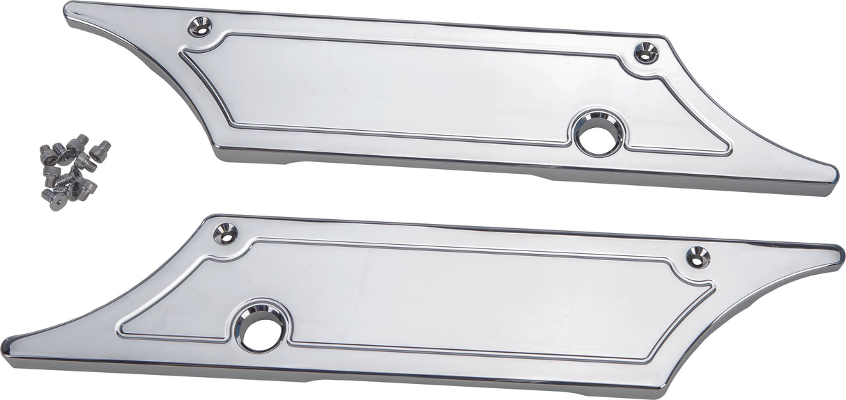 PRO ONE Saddle Bag Latch Covers 93-13 Smooth Chr 104710