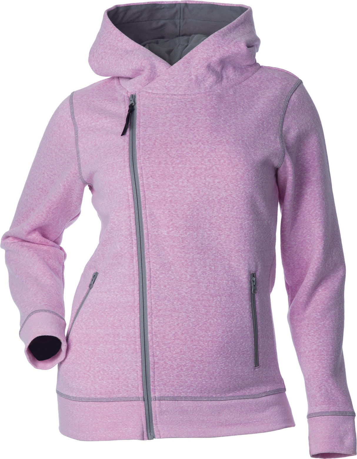 DSG Diagonal Zip Hoodie Pink/Heather L 35693