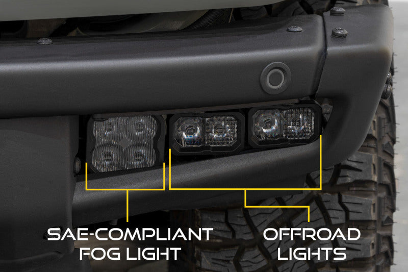 Diode Dynamics 21-Up Ford Bronco Stage Series Fog Pocket Kit - White Sport DD7178