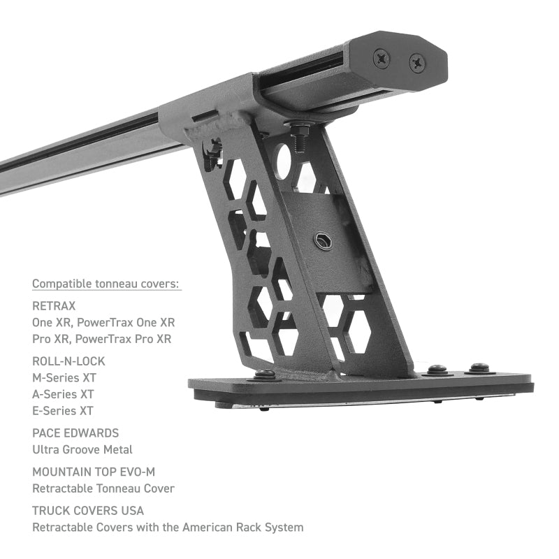 Go Rhino 15-22 Ford F-150 / 07-21 Toy. Tundra XRS Cross Bars Kit - Tex Blk (Attch Tonneau Cvr T-Trk) 5935015T