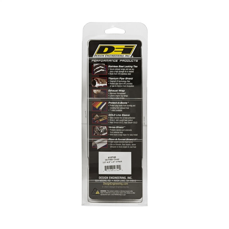DEI Oil Filter Heat Shield 3.5in x 4.5in x 4in - 3 Pack 10740