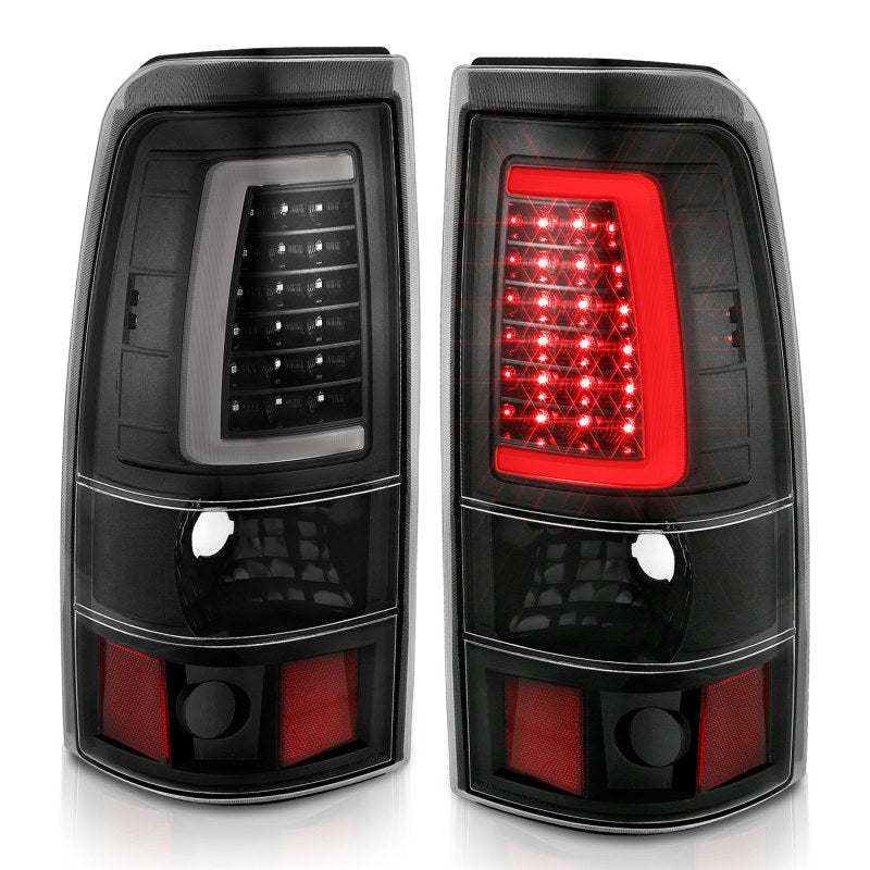ANZO 1999-2002 Chevy Silverado 1500 LED Taillights Plank Style Black w/Clear Lens 311330