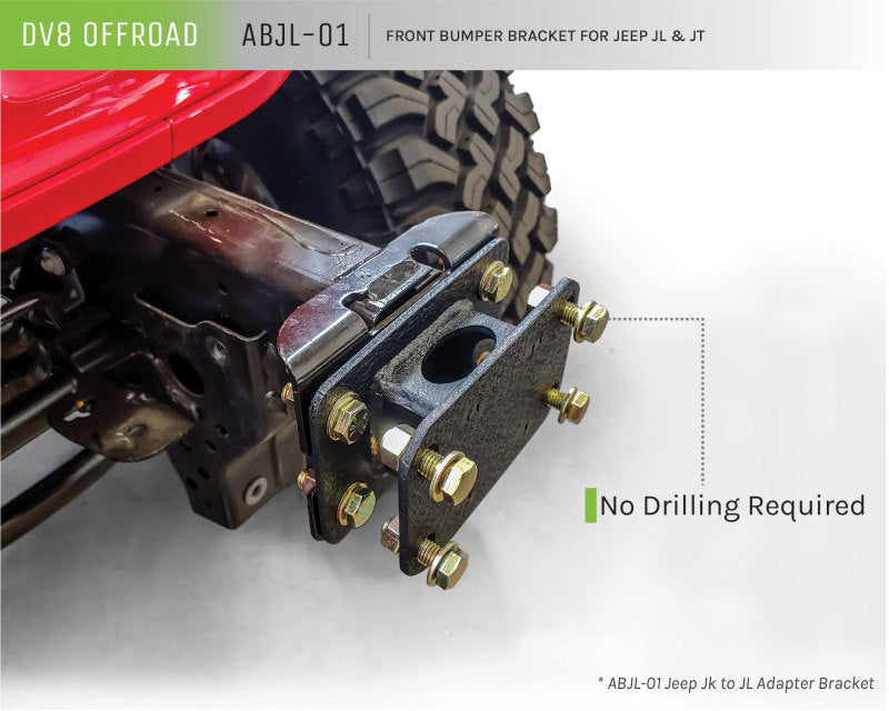 DV8 Offroad Jeep JK to Jeep JL Front Bumper Adapter Bracket ABJL-01