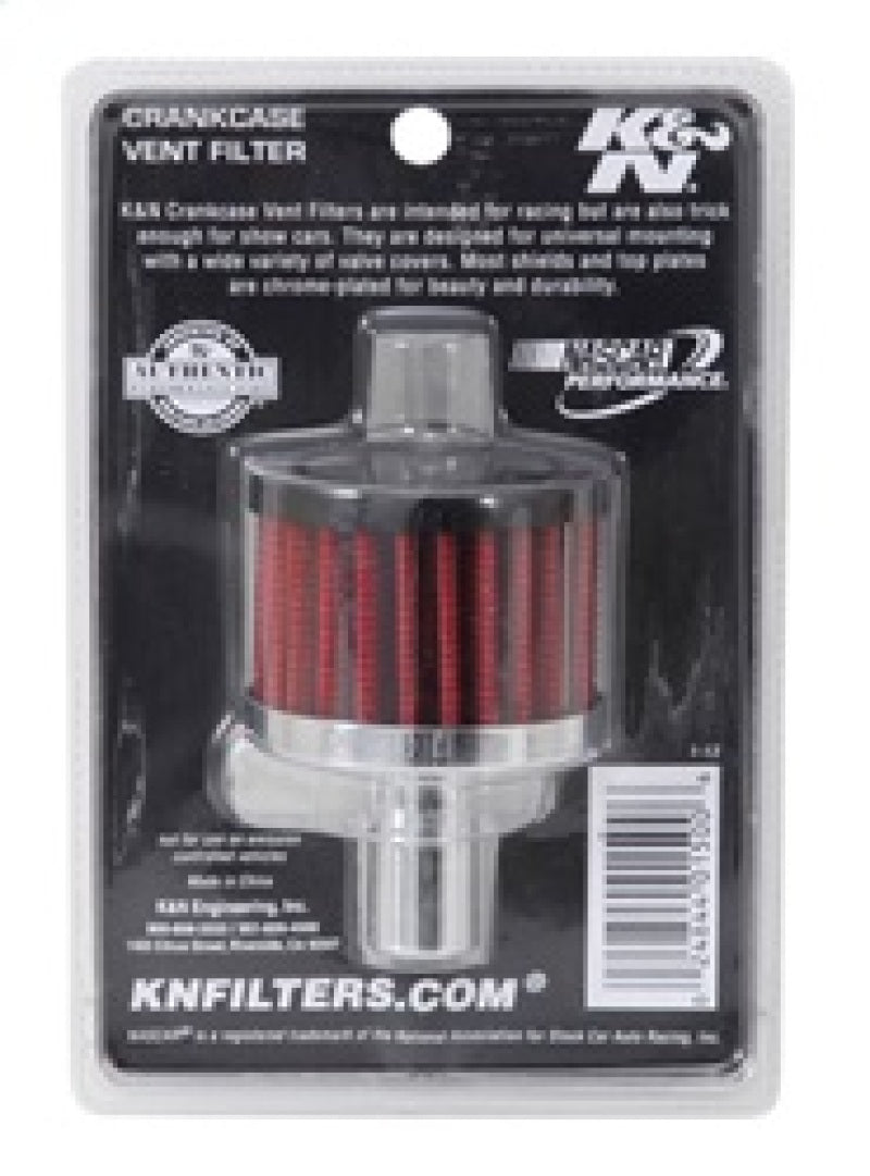 K&N Steel Base Crankcase Vent Filter .625in Vent OD x 2in OD x 1.5in Height 62-1020