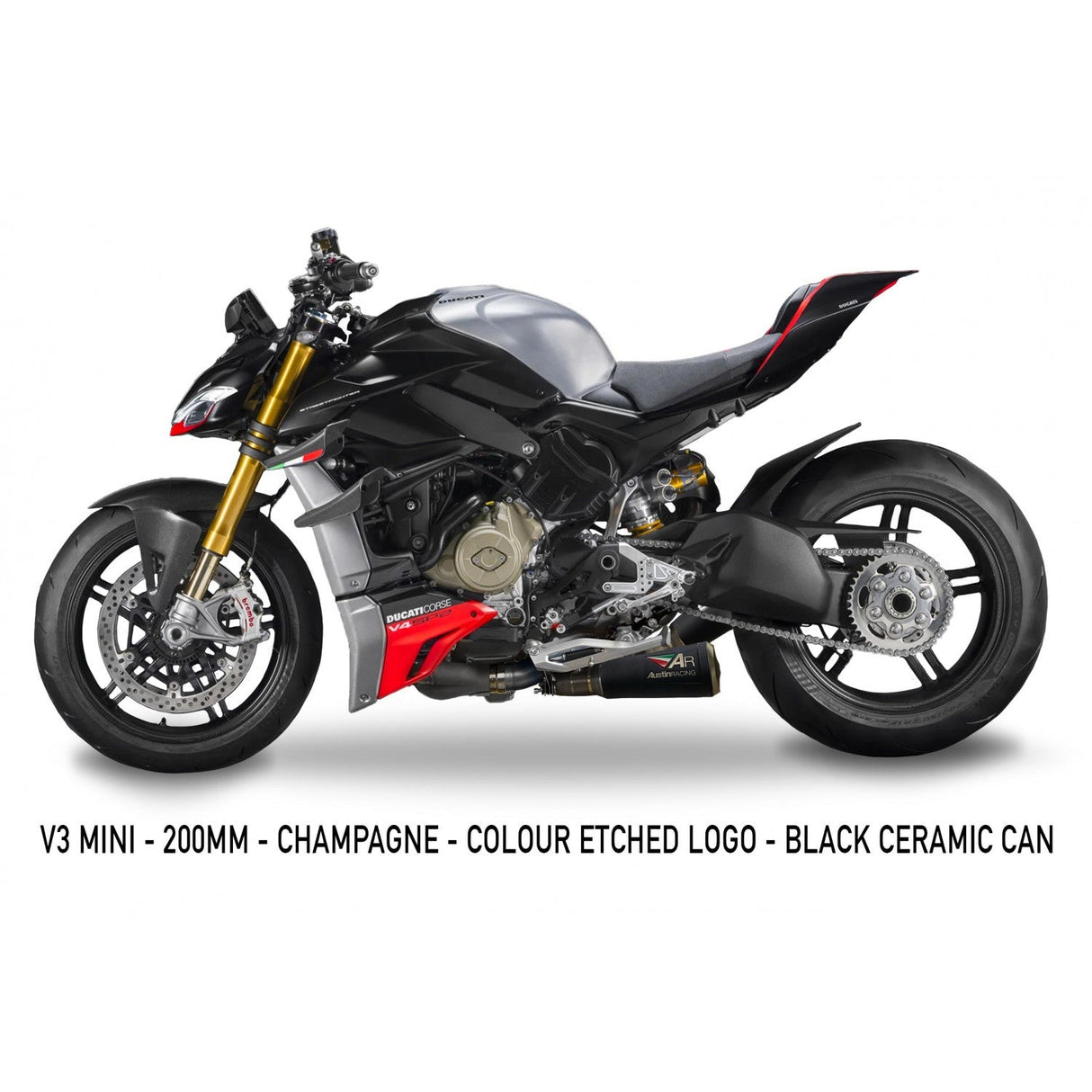 Austin Racing DUCATI V4 STREETFIGHTER 2020 - 2024 GP3 DE-CAT COMPLIANT & RACE EXHAUST SYSTEM