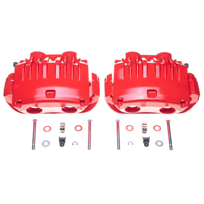 Power Stop 94-98 Ford Mustang Front Red Calipers w/Brackets - Pair S4654C