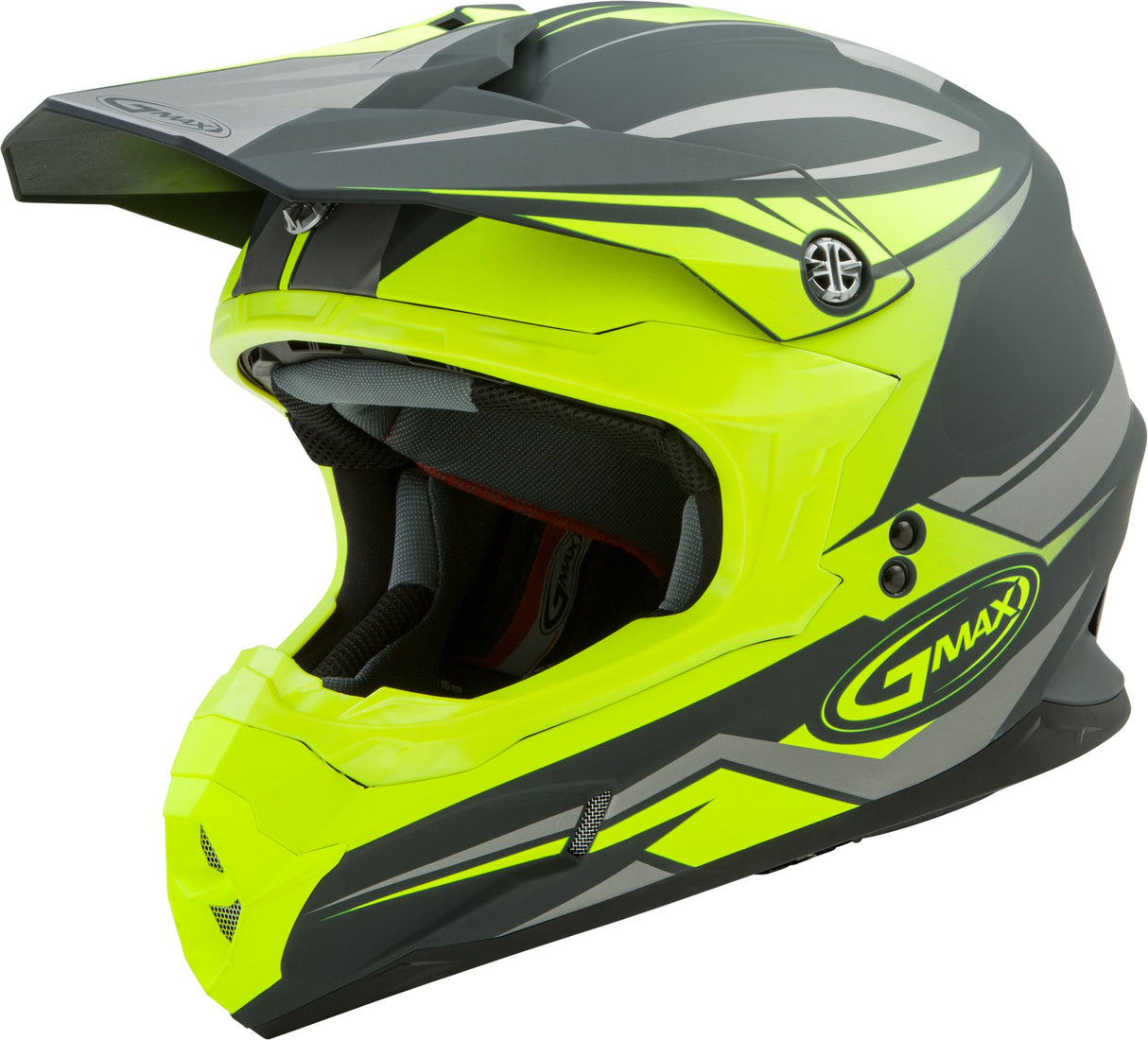 GMAX Mx-86 Off-Road Revoke Helmet Matte Grey/Hi-Viz Yellow Sm G3866604