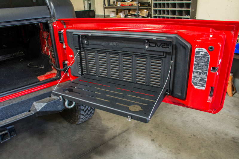 DV8 Jeep JL Tailgate Mounted Table (Trail Table) - Black TTJL-01