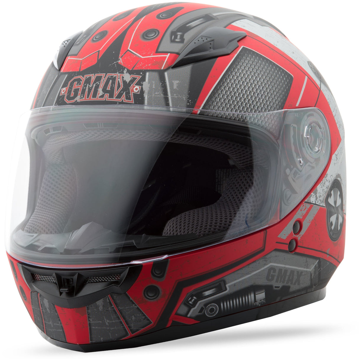 GMAX Youth Gm-49y Full-Face Trooper Helmet Matte Red/Dark Sil Ym G7495201 TC-1F