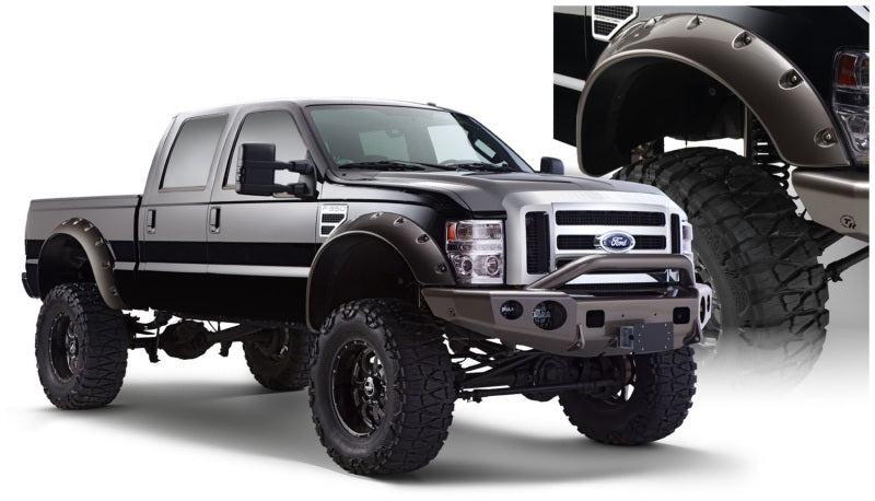 Bushwacker 08-10 Ford F-250 Super Duty Cutout Style Flares 2pc - Black 20047-02