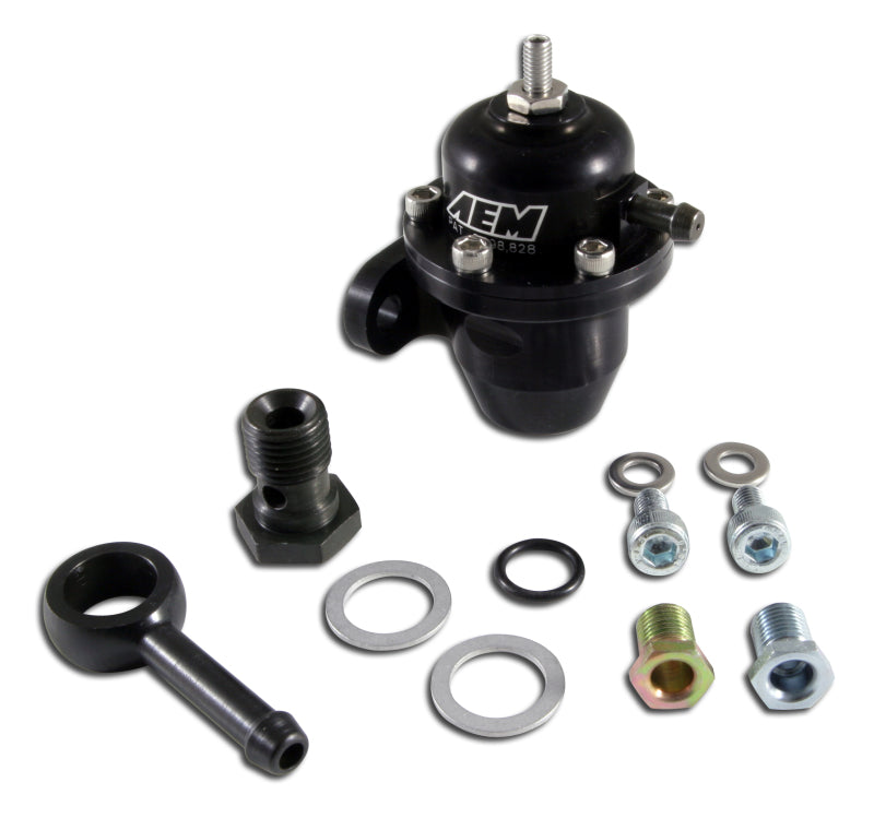 AEM 86-93 Acura / 95-98 TL / 88-91 Civic/CRX / 92-01 Prelude Black Adjustable Fuel Pressure Regulato 25-303BK