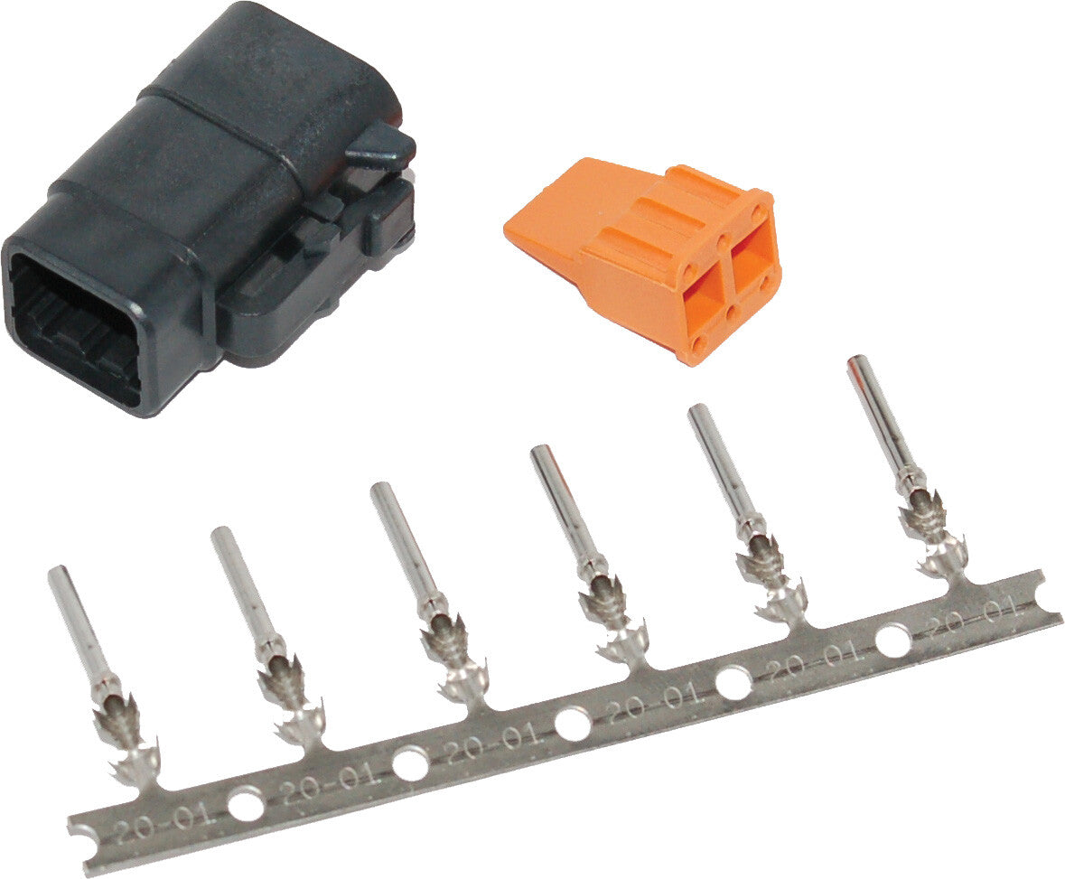 NAMZ CUSTOM CYCLEDeutsch Dtm 6-Pin Black Plug W/6 Trmnls/Wdglck Hd74116-98bkMDP-6B