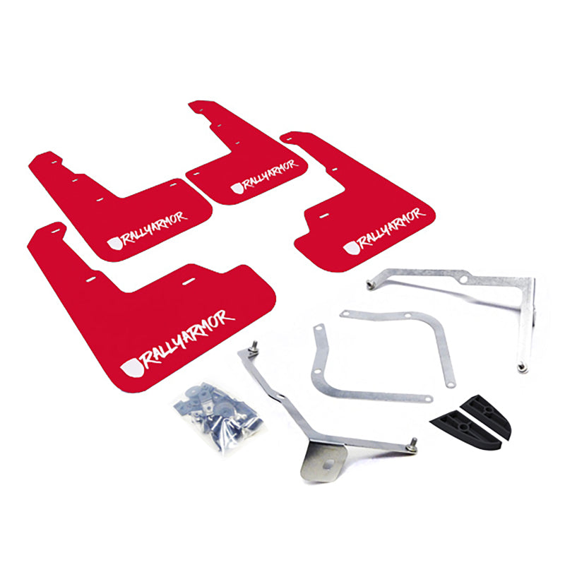 Rally Armor 15-21 Subaru WRX & STI Red Mud Flap White Altered Font Logo MF32-UR-RD/WH-X
