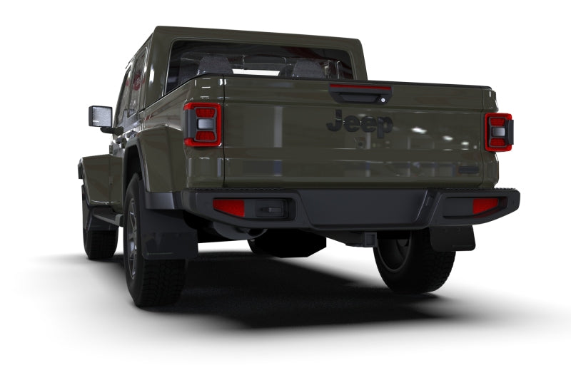 Rally Armor 19-23 Jeep JT Gladiator Mojave/Rubicon Black Mud Flap w/ Grey Logo MF104-BLK-GRY