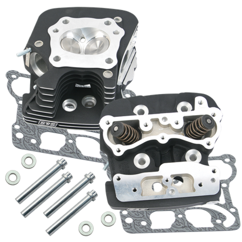 S&S Cycle 99-05 BT Super Stock 79cc Cylinder Head Kit - Wrinkle Black 900-0251