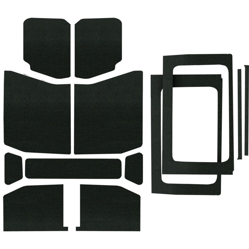DEI 18-23 Jeep Wrangler JL 4-Door Boom Mat Complete Headliner Kit - 13 Piece - Black 50178