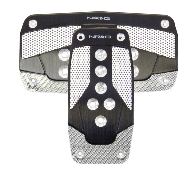 NRG Aluminum Sport Pedal A/T - Black w/Silver Carbon PDL-450BK