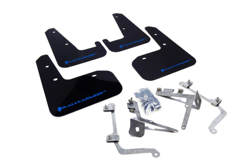 Rally Armor 11+ STI/WRX Sedan Only UR Black Mud Flap w/ Blue Logo MF19-UR-BLK/BL