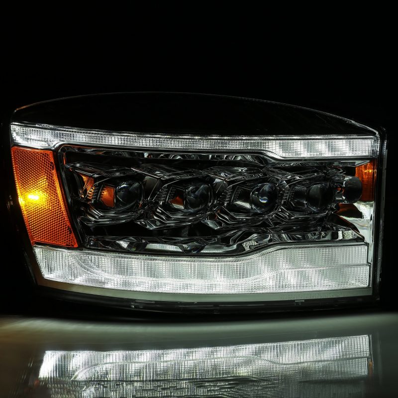 AlphaRex 06-08 Dodge Ram 1500HD NOVA LED Proj Headlights Plank Style Blk w/Seq Signal/DRL/Amber LED 880537