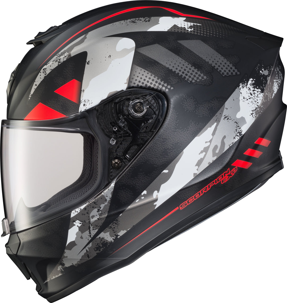 SCORPION EXO Exo-R420 Full-Face Helmet Distiller Black/Red 2x 42-1527