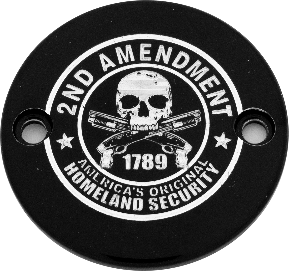CUSTOM ENGRAVING M8 Timer Cover 2a Black PATR19-63BG