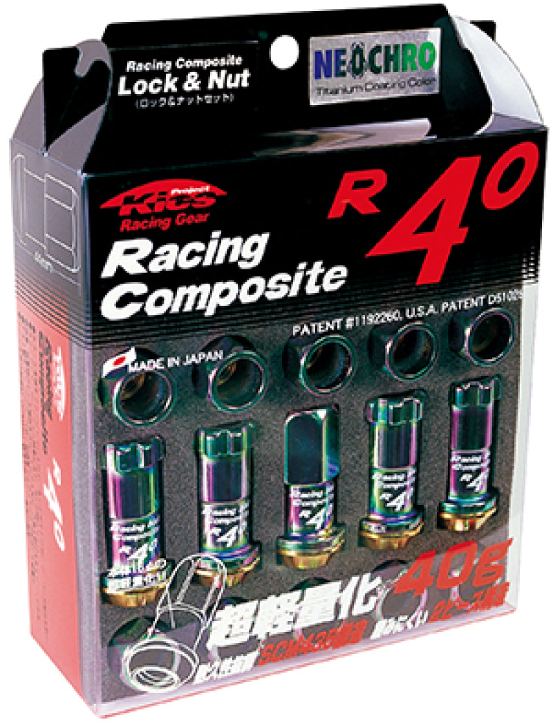 Project Kics 12x1.25 R40 Lug Nuts - Neo Chrome (16+4 Locks) KRC13N