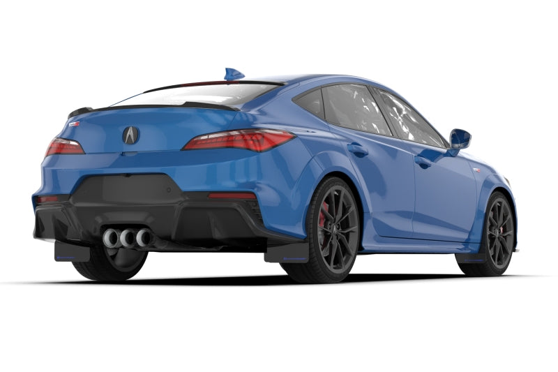 Rally Armor 23-24 Acura Integra + Integra A-Spec Black UR Mud Flap W/Blue Logo (No Drilling Req.) MF109-UR-BLK-BL