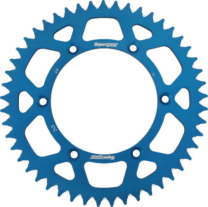 SUPERSPROX Rear Sprocket Aluminum 49t-520 Blu Yam RAL-245-49-BLU