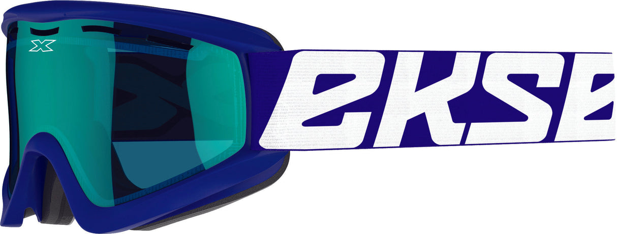 EKS BRAND Eks Cold Weather Goggle Blue W/Blue Mirror 067-10905