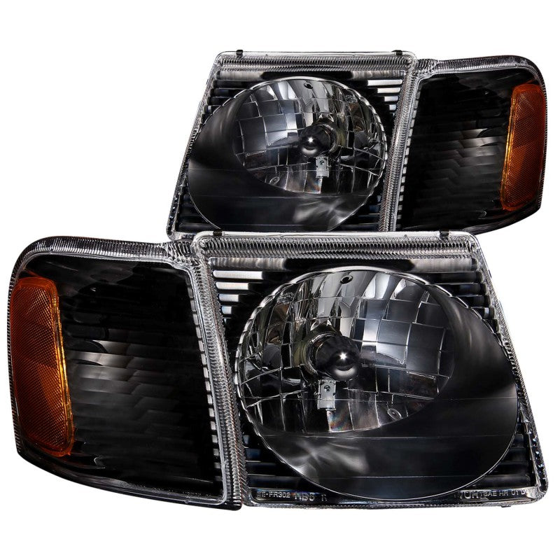 ANZO 2001-2005 Ford Explorer Crystal Headlights Black 111041
