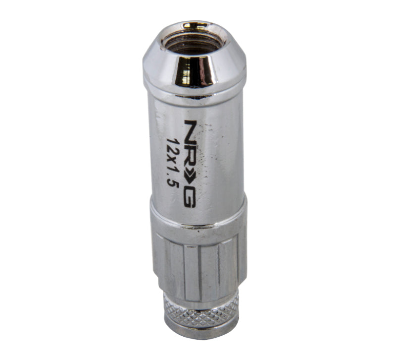 NRG 700 Series M12 X 1.5 Steel Lug Nut w/Dust Cap Cover Set 21 Pc w/Locks & Lock Socket - Silver LN-LS700SL-21