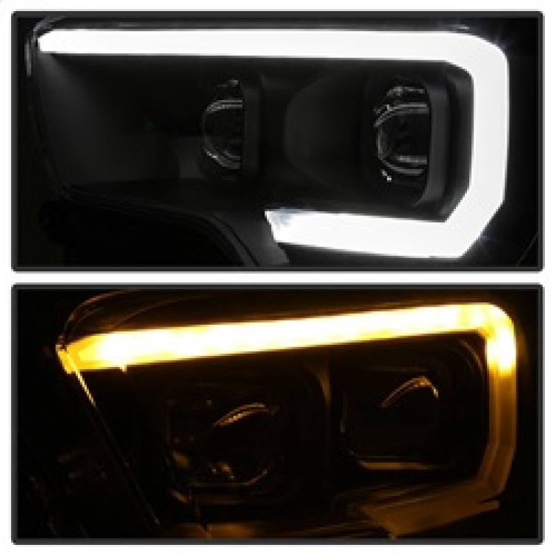 xTune Toyota Tacoma 16-18 DRL Light Bar Projector Headlights - Black PRO-JH-TTA16-LBDRL-BK 9039256