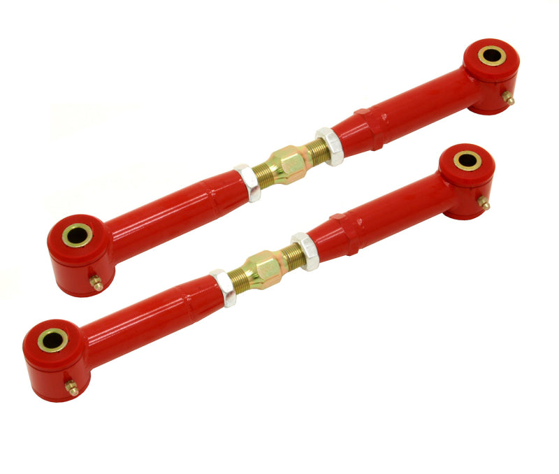 BMR 10-15 5th Gen Camaro Rear Adj. Toe Rods (Polyurethane) - Red TR003R