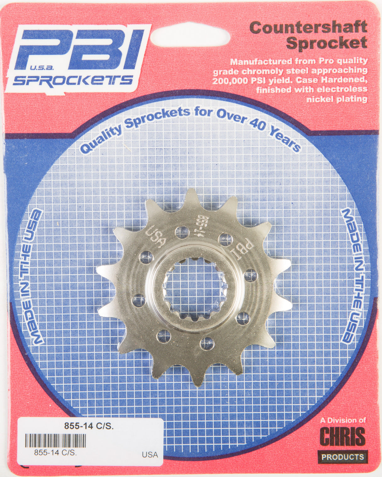 PBIFront Cs Sprocket Steel 14t-520 Beta/Hus/Husq/Ktm855-14