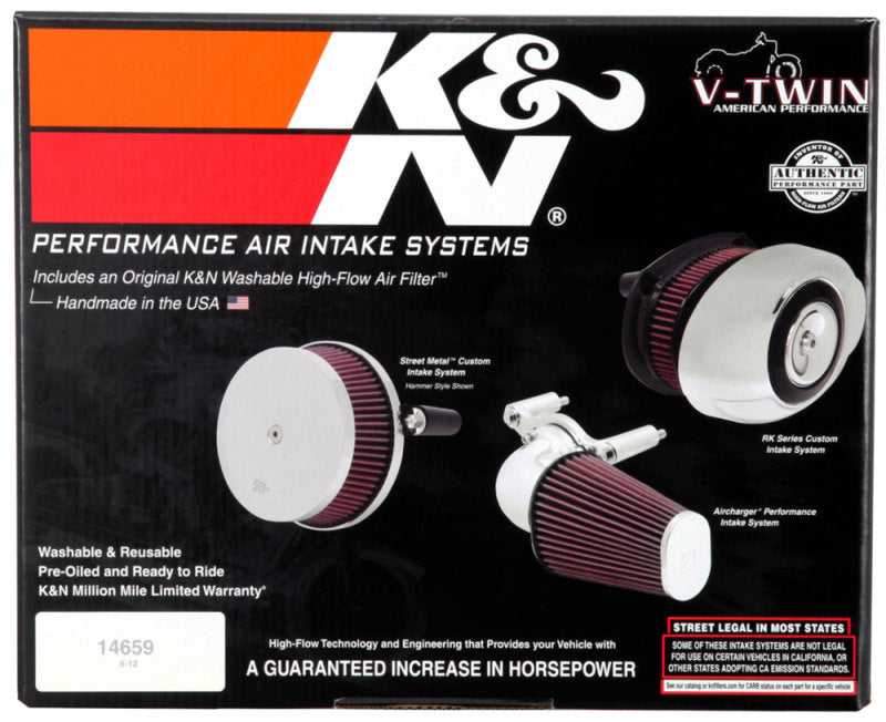 K&N Oval Red 9in Intake System for Harley Davidson RK-3910-1