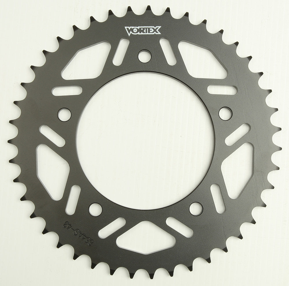 VORTEX Rear Sprocket Steel 43t-520 Blk Yam 654AS-43