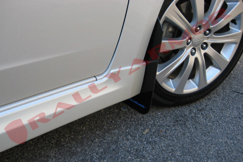 Rally Armor 08-10 WRX (hatch & sedan) / 08-11 Subaru 2.5i UR Black Mud Flap w/ Blue Logo MF6-UR-BLK/BL