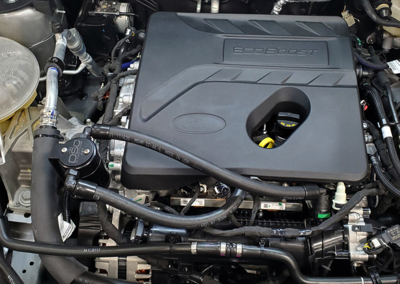J&L 2021-2023 Ford Bronco 1.5L EcoBoost Passenger Side Oil Separator 3.0 - Black Anodized 3043P-B