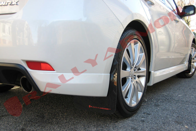Rally Armor 08-10 Subaru WRX (Hatch & Sedan) / 08-11 Impreza 2.5i Black UR Mud Flap w/ Red Logo MF6-UR-BLK/RD