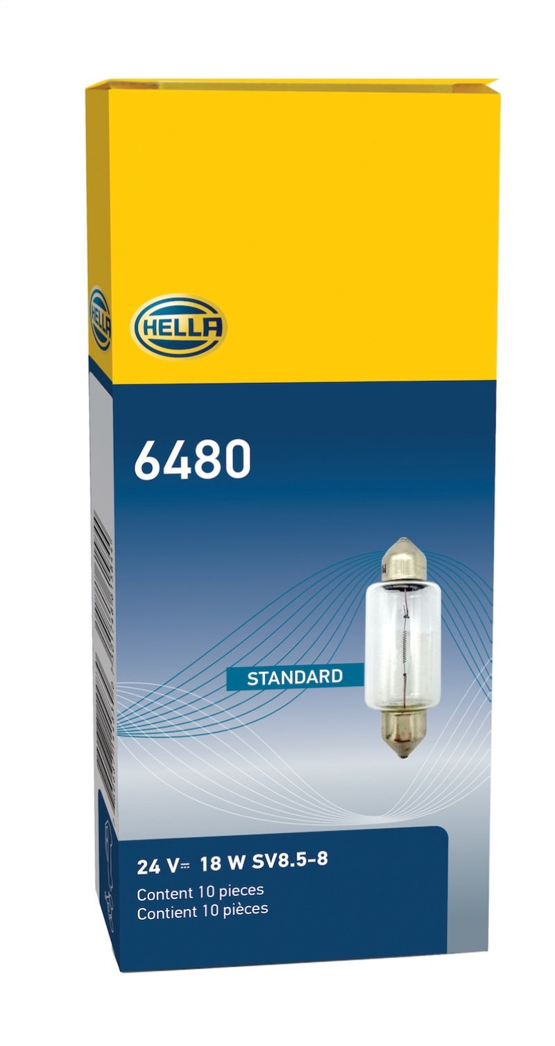 Hella Bulb 6480 24V 18W SV8.5-8 T4.625 15x43mm LA6480