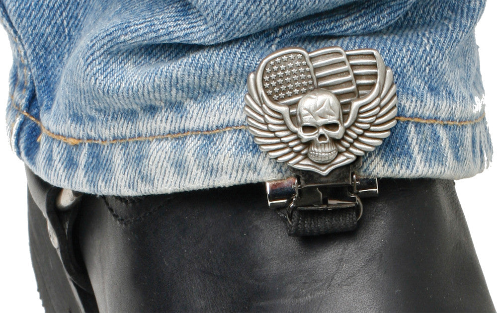 RYDER CLIPS Stirrup/Strap Boot Type (Skull/Wings) SWS-FC