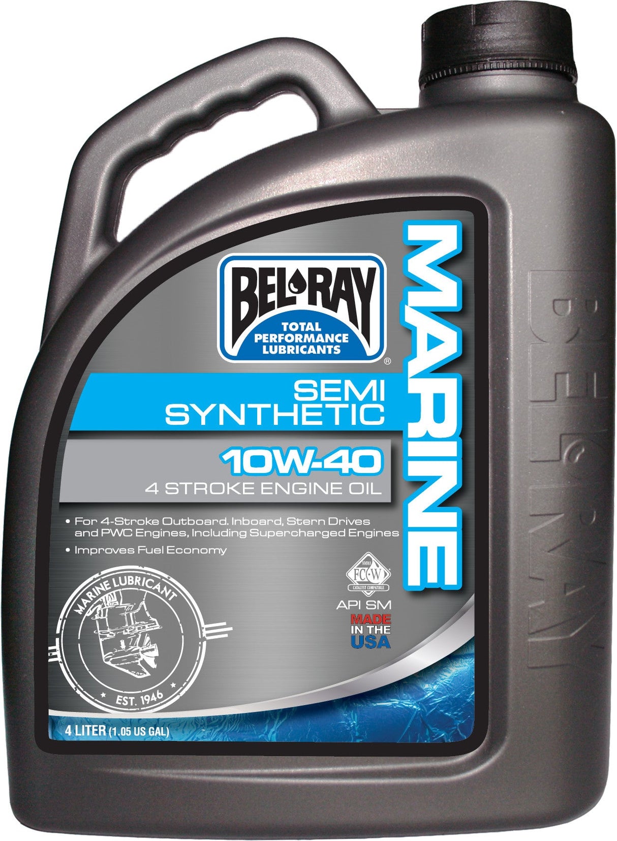 BEL-RAY Marine Semi-Synthetic 4-Stroke Oil 10w-40 4l 99751-BT4