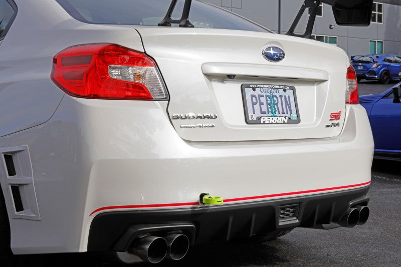 Perrin 15-19 Subaru WRX/STI Tow Hook Kit (Rear) - Neon Yellow PSP-BDY-252NY