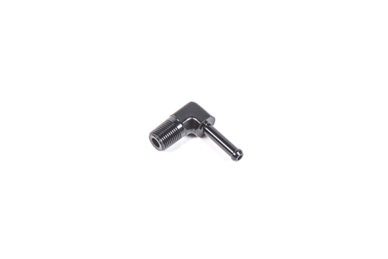 Radium Engineering 1/8in NPT Male to 3/16in Barb 90 Degree Fitting 14-0344
