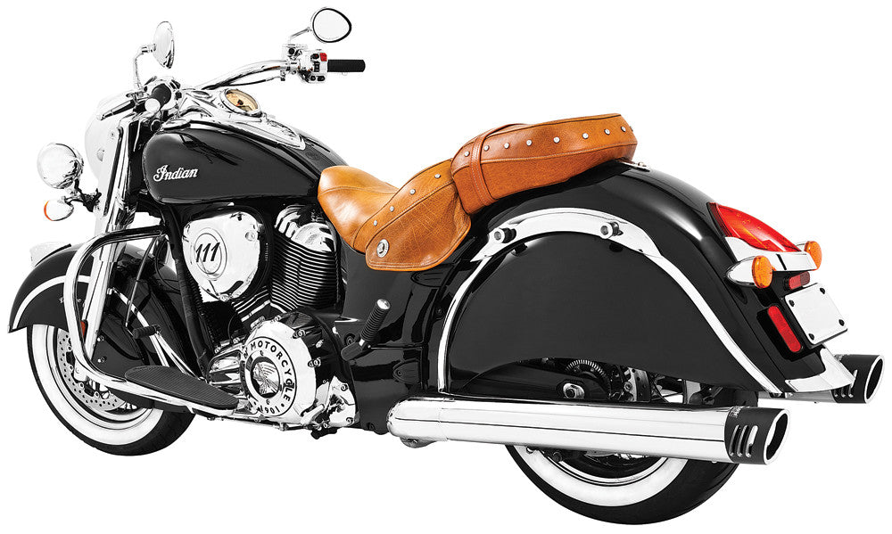 FREEDOM Racing Slip-Ons 4" Chrome W/Black Tip Indian IN00026