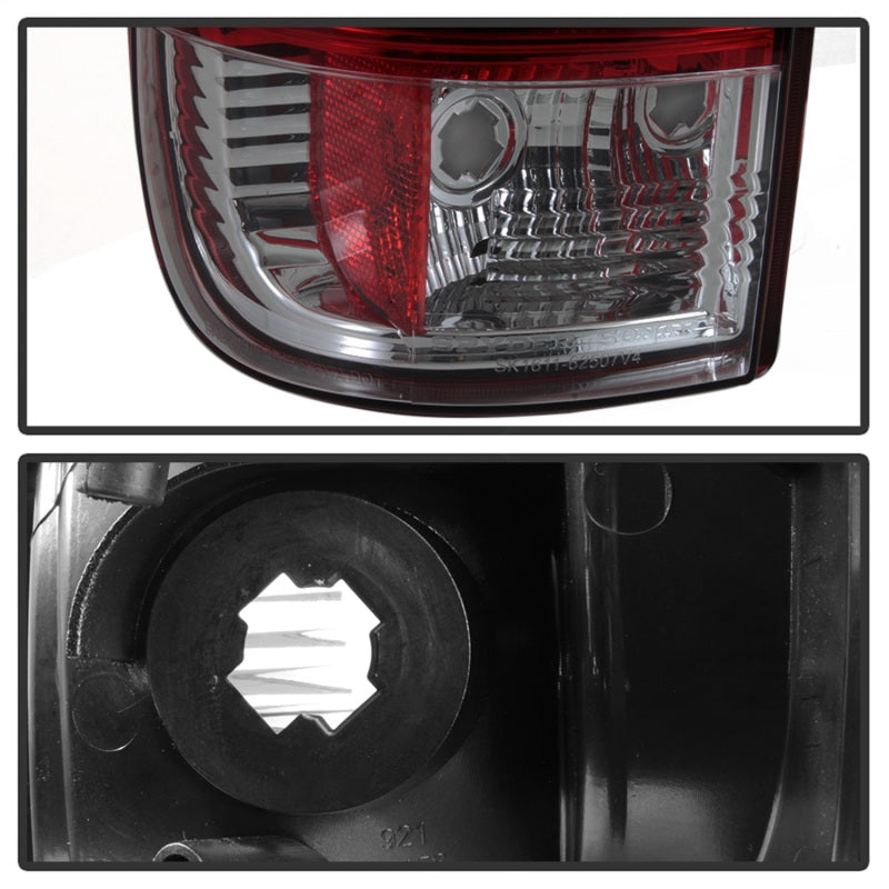 Spyder 08-16 Ford Super Duty F-250 V3 Light Bar LED Tail Lights - Red Clear (ALT-YD-FS07V3-LBLED-RC) 5084736