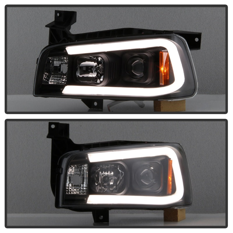 Spyder Dodge Charger 06-10 Projector Headlights - LED Light Bar - Black PRO-YD-DCH05V2-LB-BK 5085245